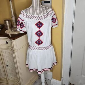 Tularosa white embroidered dress women's size small
